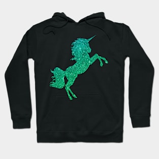 Green Ombre Faux Glitter Unicorn Hoodie